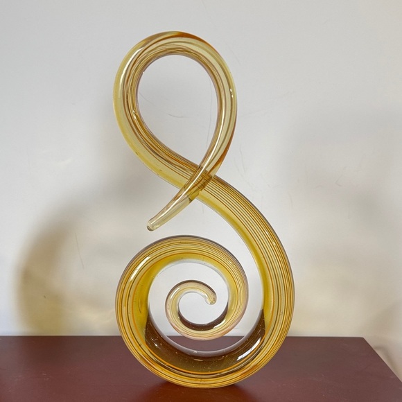 Other - Elegant Gold Swirl Glass Sculpture 9 1/2“